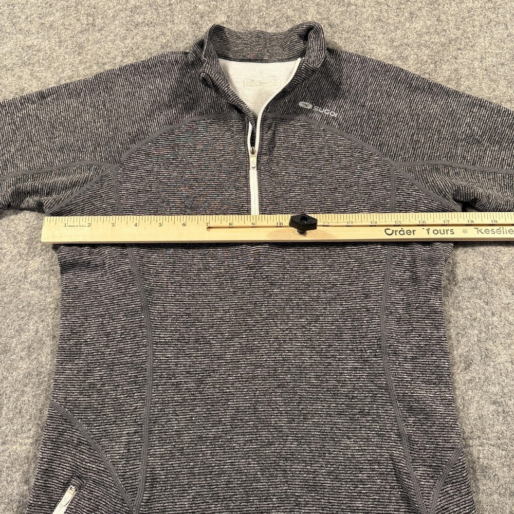 Sugoi Endurance 1/2 Zip Pullover Womens Small Gray Stripe Running Athletic Top - Picture 7 of 13